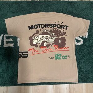 Travis Scott Cactus Jack Motorsport Dune Runner T-Shirt Small Tan Graphic Tee